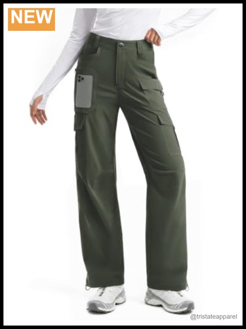 Womens Cargo Hiking Pants Lightweight Quick Dry High Rise Outdoor